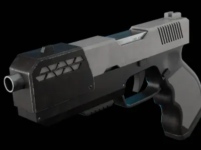 Modern Sci-fi Pistol Low-poly 3D model purchase