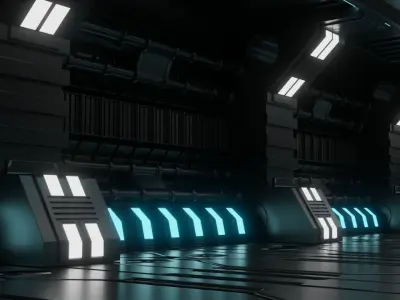 scifi alien room 3D model