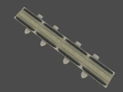 Pontoon bridge Low-poly 3D model