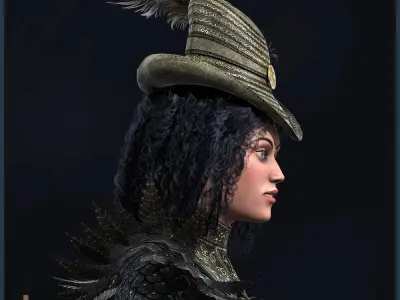 Lady Of Clubs Light Version Low-poly 3D model