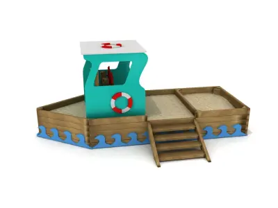 This is Kids Game Play Equipment 015 Wooden Ship 3D model