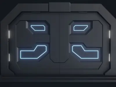 Scifi door - Door Scifi Low-poly 3D model