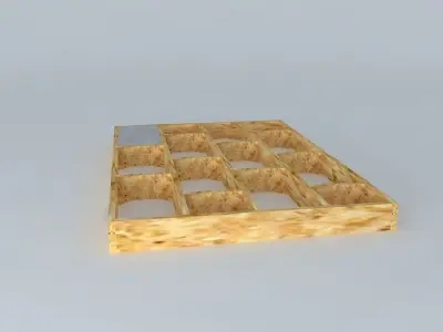Wooden mold for cement brick floor. Free 3D model