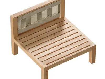 Wooden Outdoor Furniture Lounge Chair 3D model