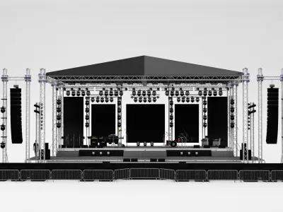 Detailed Equipped Festival Stage 3D model