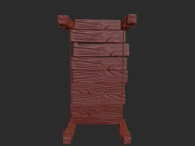 wooden bridge rope bridge Low-poly 3D model