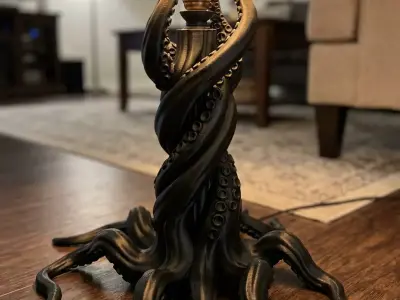 Kraken Tentacle Lamp Stand  Cthulhu Octopus Light Base 3D print model