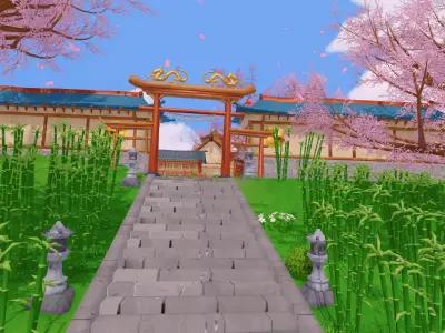 Stylized Asia Enviroment Megapack - Unity URP Low-poly 3D model