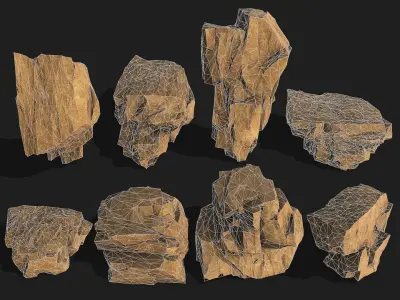 desert rocks - 3D Models PBR Pack 10 Low-poly 3D model