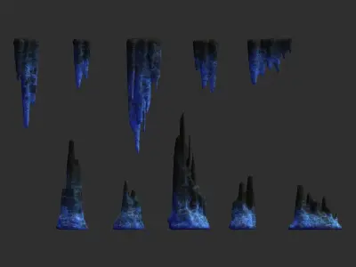 Cave Rock Pack 1 - Energy Low-poly 3D model