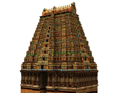 srirangam hindu temple 3D model