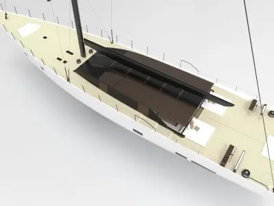 Modern Sailing Yacht  3d Exterior 3D model