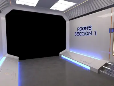 Modular SCI-FI Interior Serie B Bed-Room 3D model