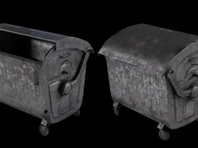 European Trash Container Low-poly 3D model