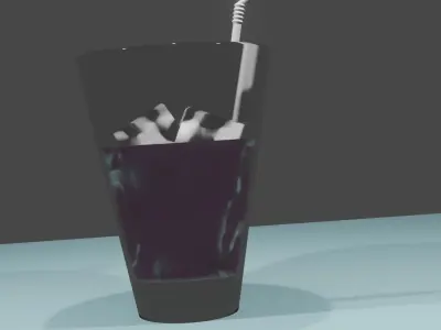 glass of juice Low-poly 3D model