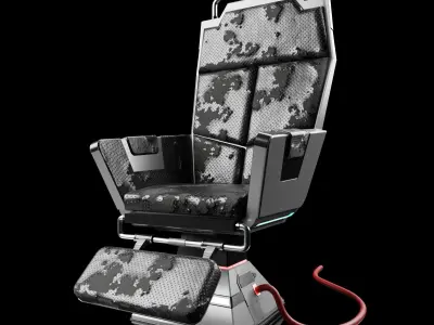 Sci-Fi Electronic Lab Chair Low-poly 3D model