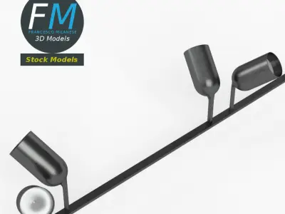 Studio light ceiling frame rig 3D model