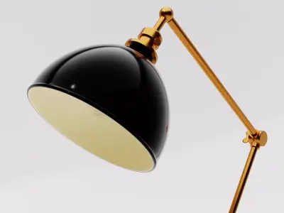 Antique Articulated Desk Lamp Low-poly 3D model