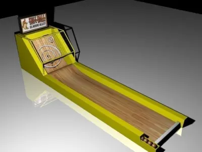 Skeeball bowling machine on table Low-poly 3D model