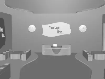 Company Reception 001 Low-poly 3D model