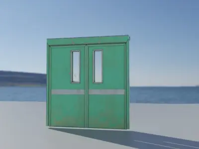 Hosptial Door HPL - with 4k  PBR textures Game Ready  Low-poly 3D model