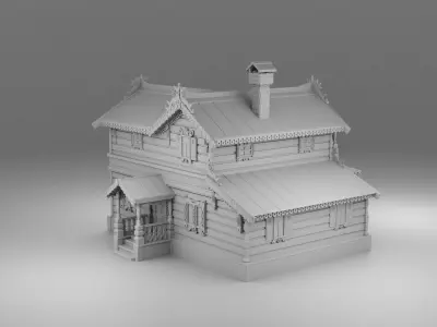 Carved house 3D print model