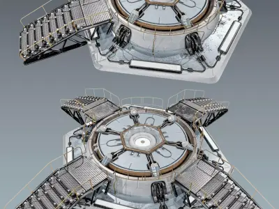 Sci Fi Teleporter 2 Low-poly 3D model