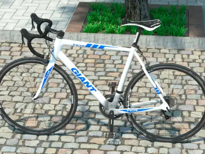  Giant TCR Road Bicycle Rigged for Cinema 4D 