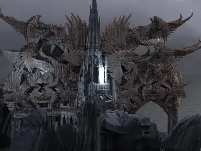 Steampunk Angel arch Grand City Gate 3  3D model