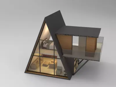 Tent 1 triangular house 3D model