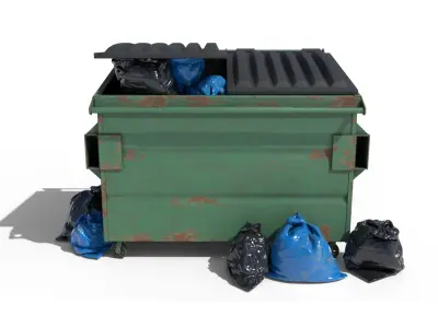 Garbage Dumpster with Bags 3D model