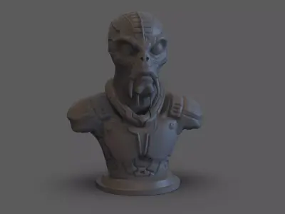 Sci fi Alien bust 3D print model