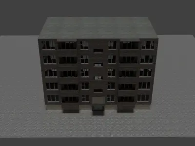 A Soviet building Low-poly 3D model