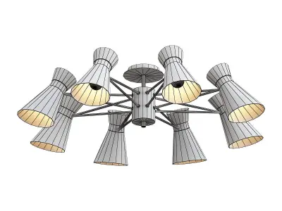 laconica ceiling light with six lights 3D model