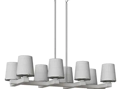 8 Light Kitchen Island Linear Pendant 3D model