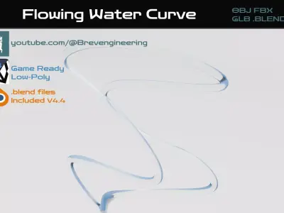 Water Curve Low-poly 3D model