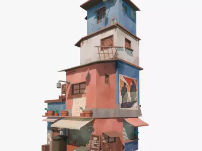 Semi-realistic Stylized House 03 Low-poly 3D model