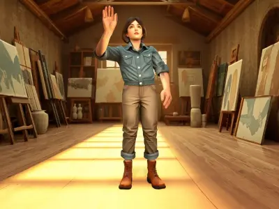 Artist Character in Practical Outfit Free low-poly 3D model