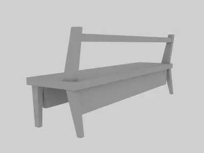 Street bench Low-poly 3D model get