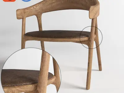 Wooden chair 3D model