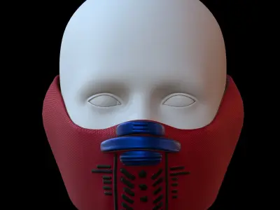 Gas mask helmet 3d model scifi Low-poly --- Low-poly 3D model