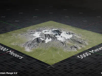 Volcano Mountain Range Version 2 3D model