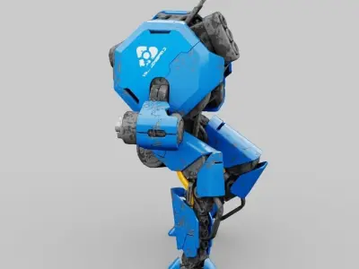 Combat Droid HEXA   rigged 3D model