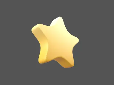 Star Emoji v2 001 Low-poly 3D model
