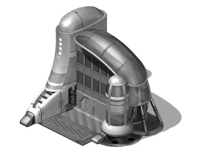 Spacecraft - small ground construction 03 3D model