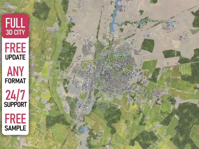 Kretinga - 3D City Model Low-poly 3D model