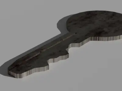 Old Key - Rusty Iron Material Modern 4-PACK Low-poly 3D model