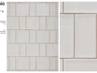Subway and Square Tiles in Staggered Layout Texture