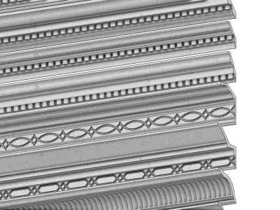 12 classical cornices and friezes  for plaster and wood workings 3D print model