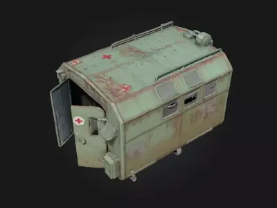 Rustic Medical Shelter  A Lifeline in the Wilderness 3D model